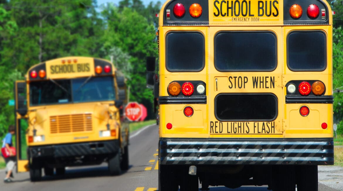 school bus picking up kids