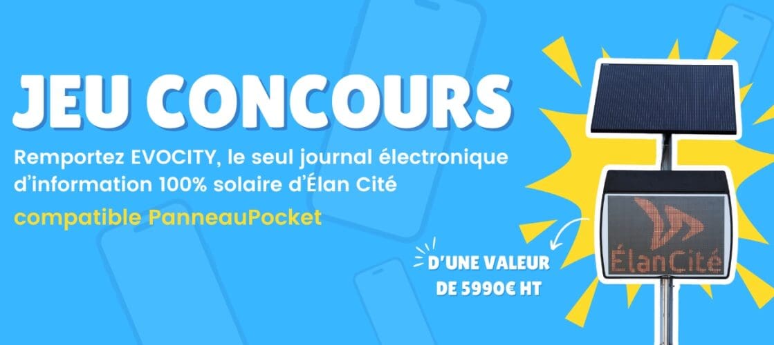 Bandeau du jeu concours Elan Cité en collaboration avec PanneauPocket 